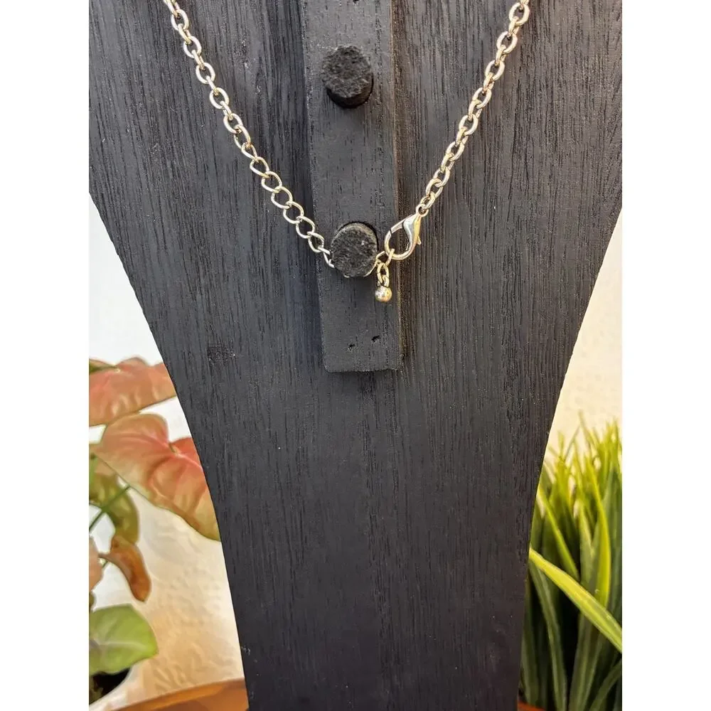 Bronze Hammer Head Shaped Pendant, Necklace, Silver Chain